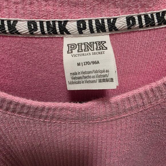 Victoria's Secret PINK Waffle Knit Thermal Sweatshirt M - Picture 5 of 5